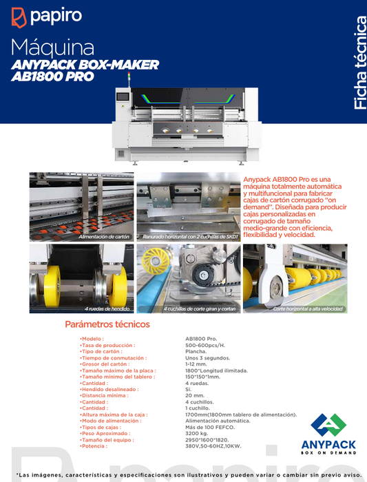 Máquina Box-maker AB1800 pro Anypack